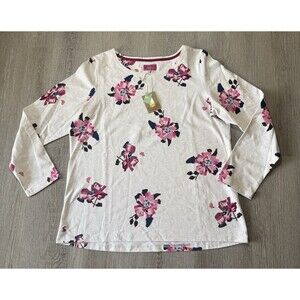 NWT Joules Women's Harbour Print Long Sleeve Jersey Top Floral Nature Sz US 14